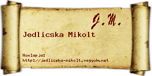 Jedlicska Mikolt névjegykártya